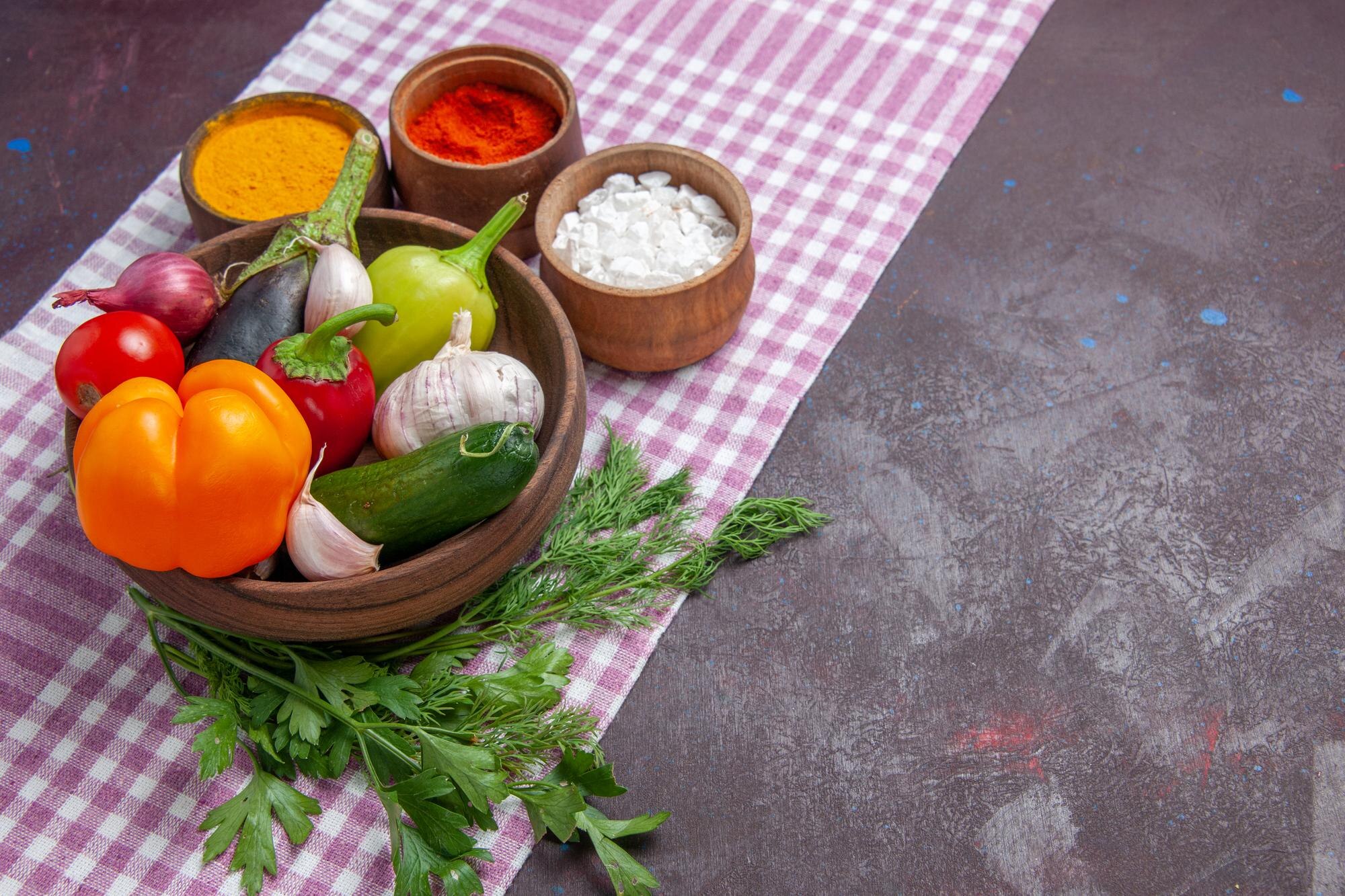Fresh ingredients setup